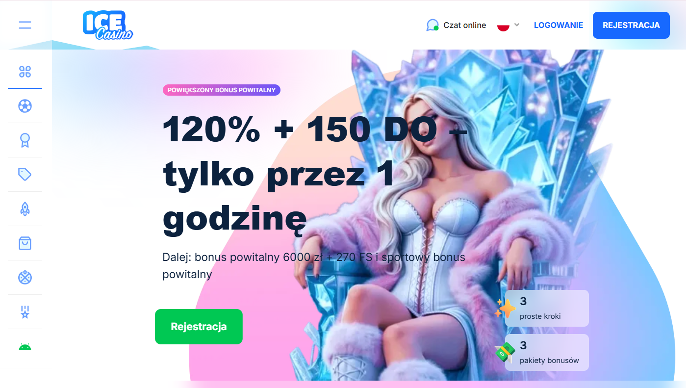 Zrzut ekranu strony IceCasino
